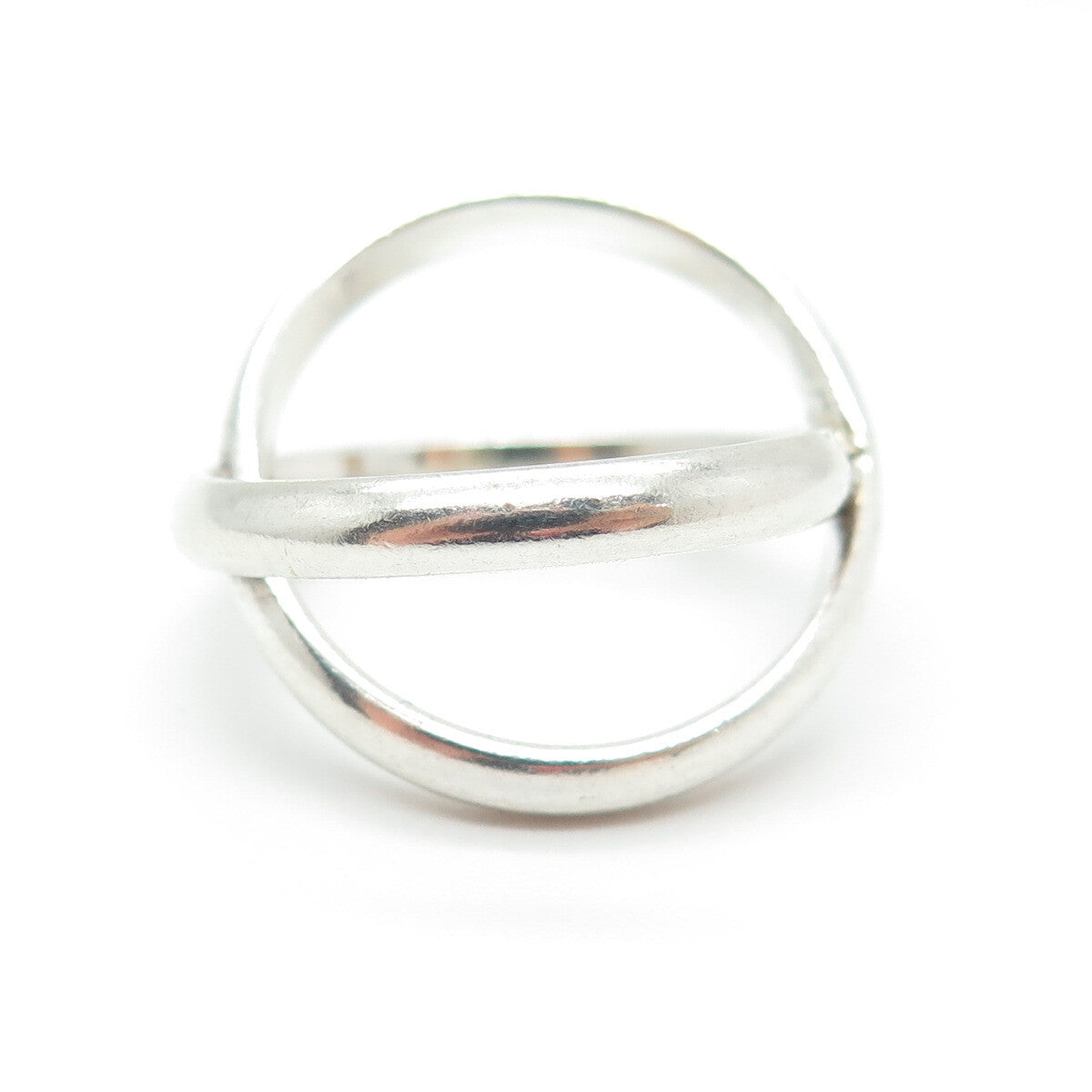 925 Sterling Silver Vintage Crisscross Ring Size 6.5