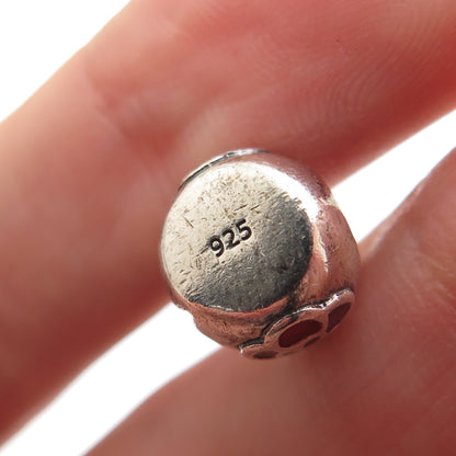 925 Sterling Silver Vintage Enamel Flower Baby Doll Bead Charm