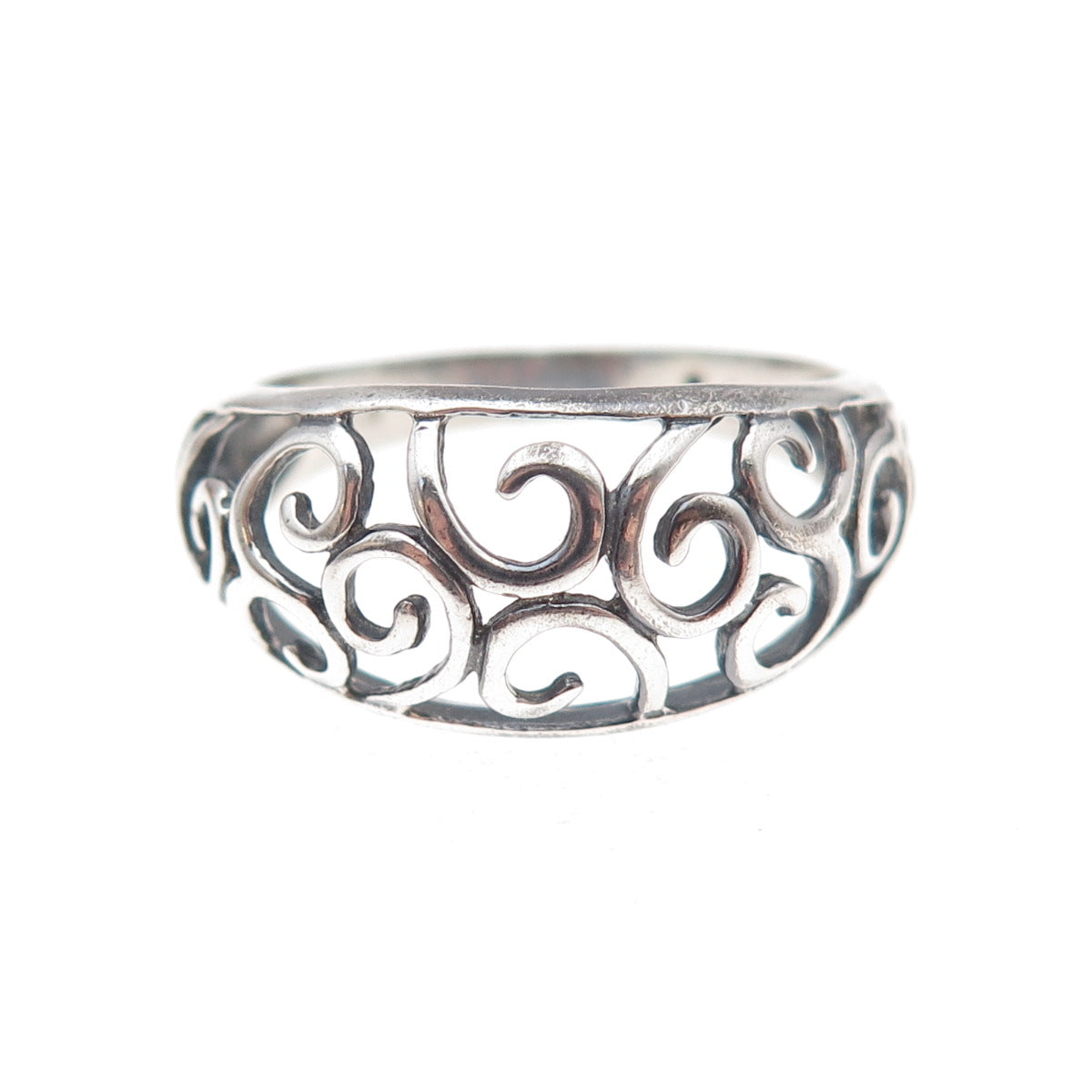 Nevada 925 Sterling Silver Vintage Spiral Oxidized Ring Size 8.25