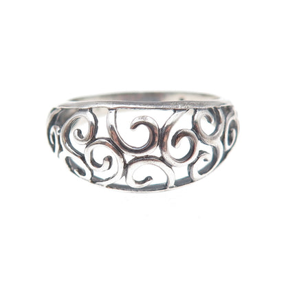 Nevada 925 Sterling Silver Vintage Spiral Oxidized Ring Size 8.25