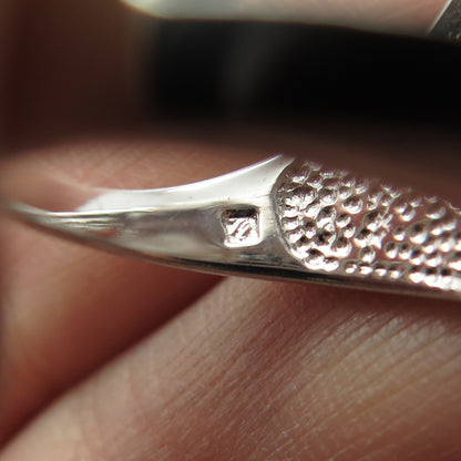 925 Sterling Silver Real Mother-of-Pearl & Citrine Seagull Sun Ring Size 7.25