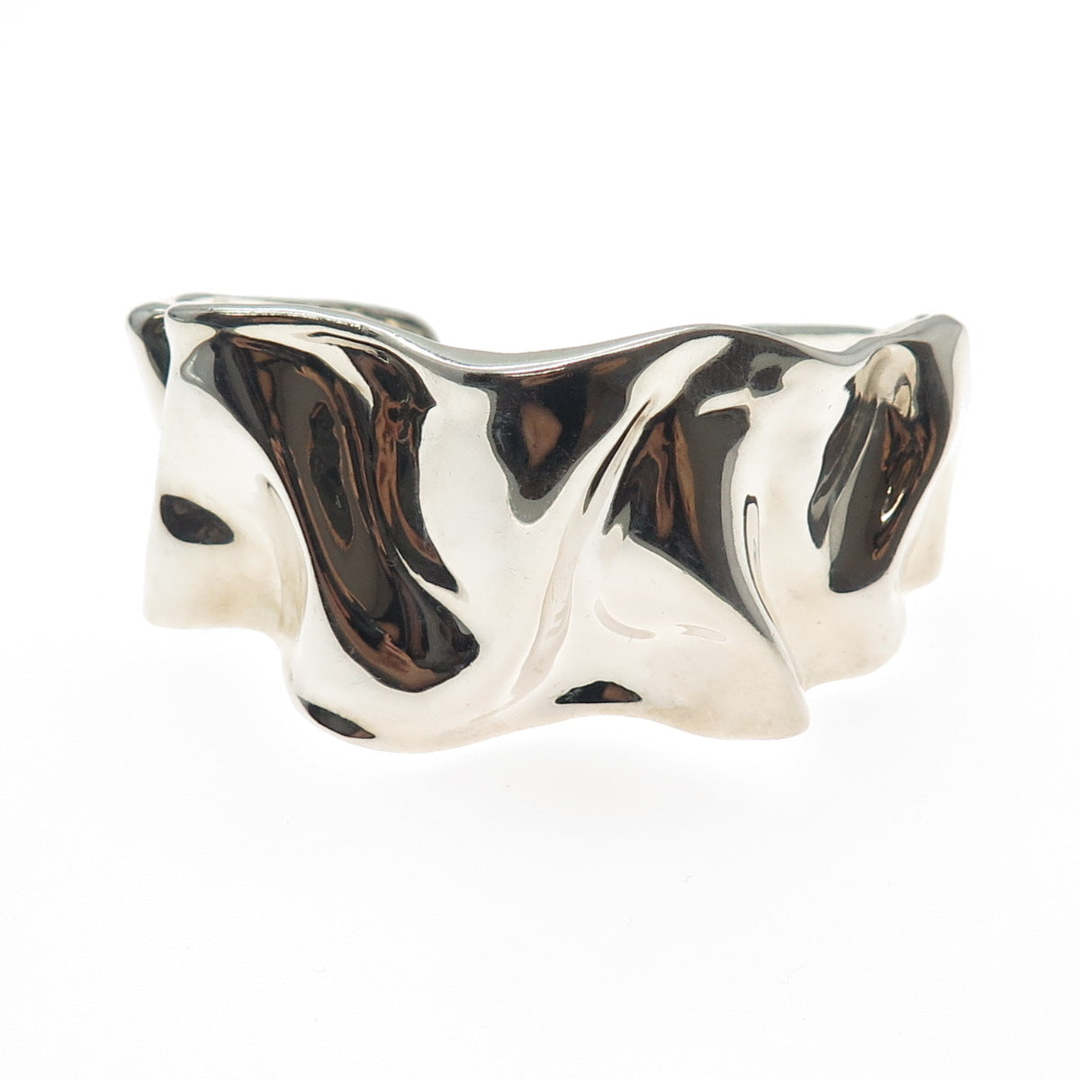 HAGIT GORALI Sterling Silver Vintage Israel Modernist Adjustable Bracelet 6.25"
