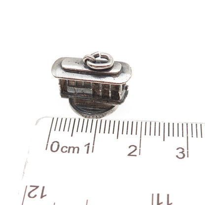 925 Sterling Silver Antique Art Deco San Francisco Cable Car 3D Mini Pendant