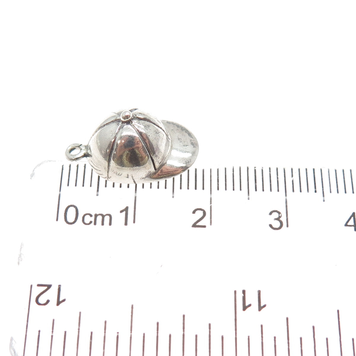 925 Sterling Silver Vintage Cap Minimalist 3D Charm Pendant