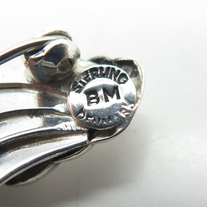 B. MUNKSGAARD 925 Sterling Silver Antique Art Deco Denmark Leaf Pin Brooch