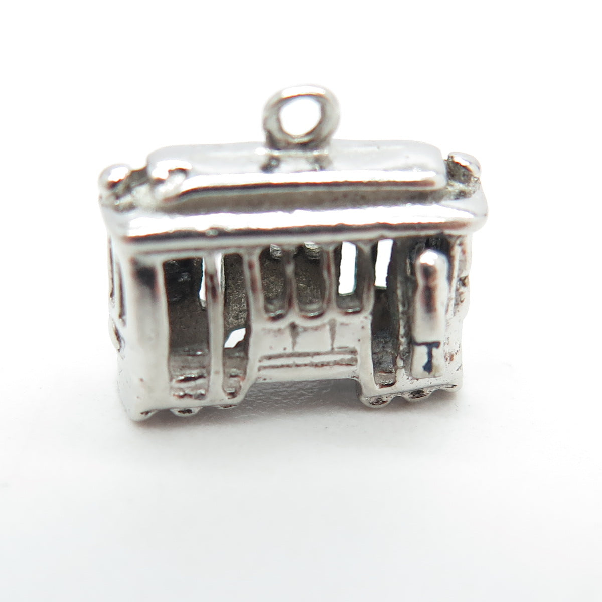 925 Sterling Silver Vintage Tram / Cable Car 3D Charm Pendant