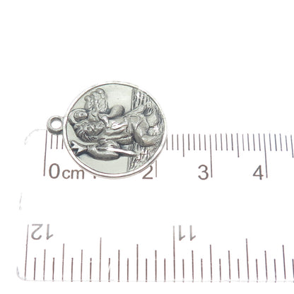 BREADNER CO. 925 Sterling Silver Vintage St. Christopher Religious Mini Pendant