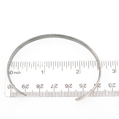 925 Sterling Silver Vintage True Friend Oxidized Adjustable Cuff Bracelet 7"