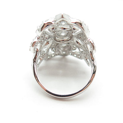CFJ Collins Fine Jewelry Sterling Silver Multi-Cut C Z Bohemian Ring Size 7.5