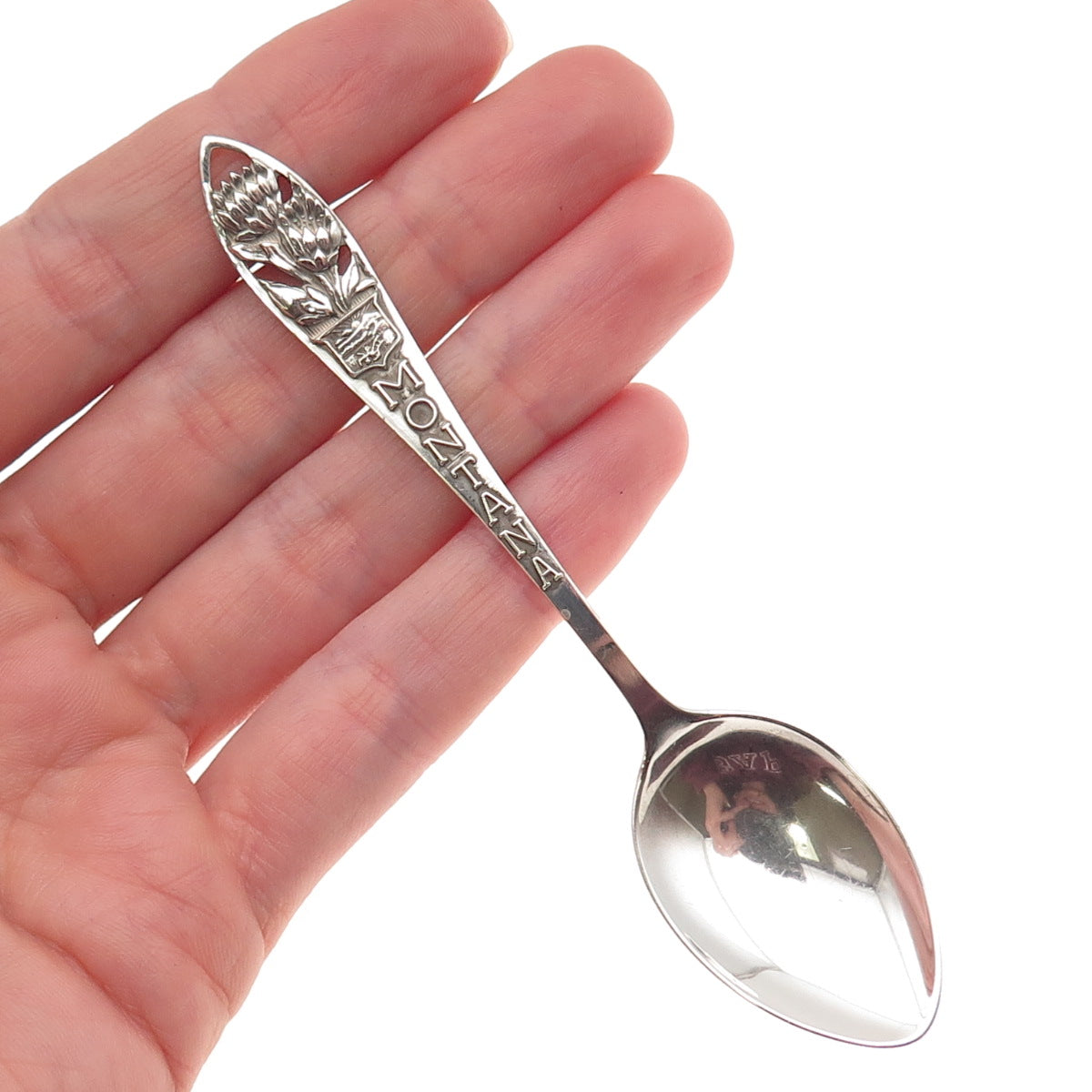 Charles M. Robbins Sterling Silver Antique Art Deco Montana State Coffee Spoon
