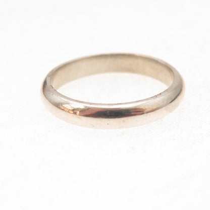 835 Silver Vintage Classic Wedding Oxidized Band Ring Size 7.25