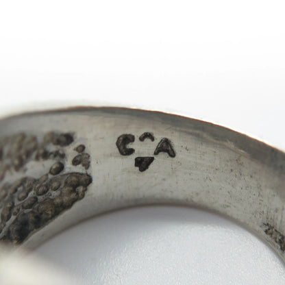 925 Sterling Silver Vintage Ribbed Wide Ring Size 7.25