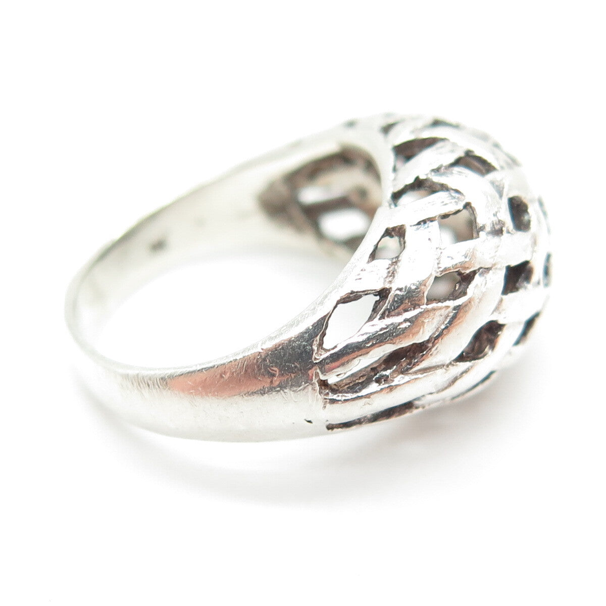 925 Sterling Silver Vintage Braided Dome Ring Size 5.25