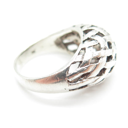 925 Sterling Silver Vintage Braided Dome Ring Size 5.25