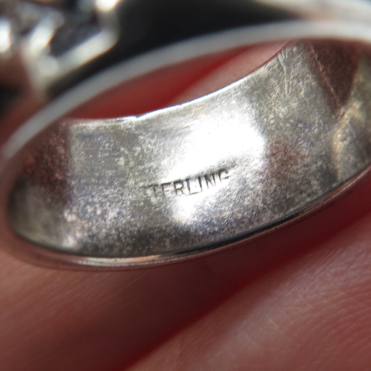 925 Sterling Silver Vintage Cross Oxidized Band Ring Size 7.25