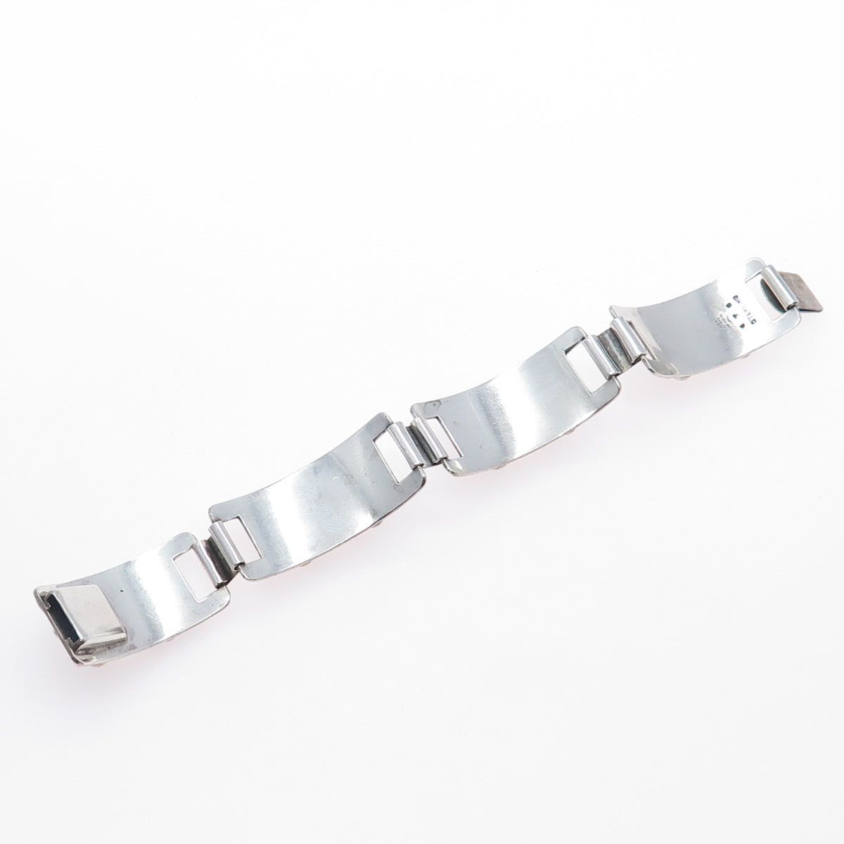 GEORG JENSEN 925 Sterling Silver Antique Acorn Panel Link Bracelet 6.75" #478