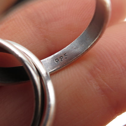 925 Sterling Silver Vintage Interlocked Trinity Band Ring Size 6.75