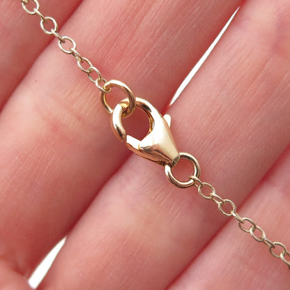 925 Sterling Silver Gold Plated Real Carnelian Chain Necklace 18-20"