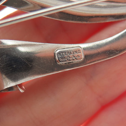 CARL ART 925 Sterling Silver Antique Art Deco Lily Flower Pin Brooch