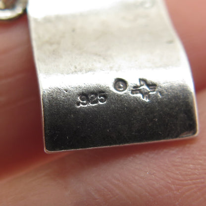 SUN WEST 925 Sterling Silver Vintage Birth Certificate Minimalist Charm Pendant