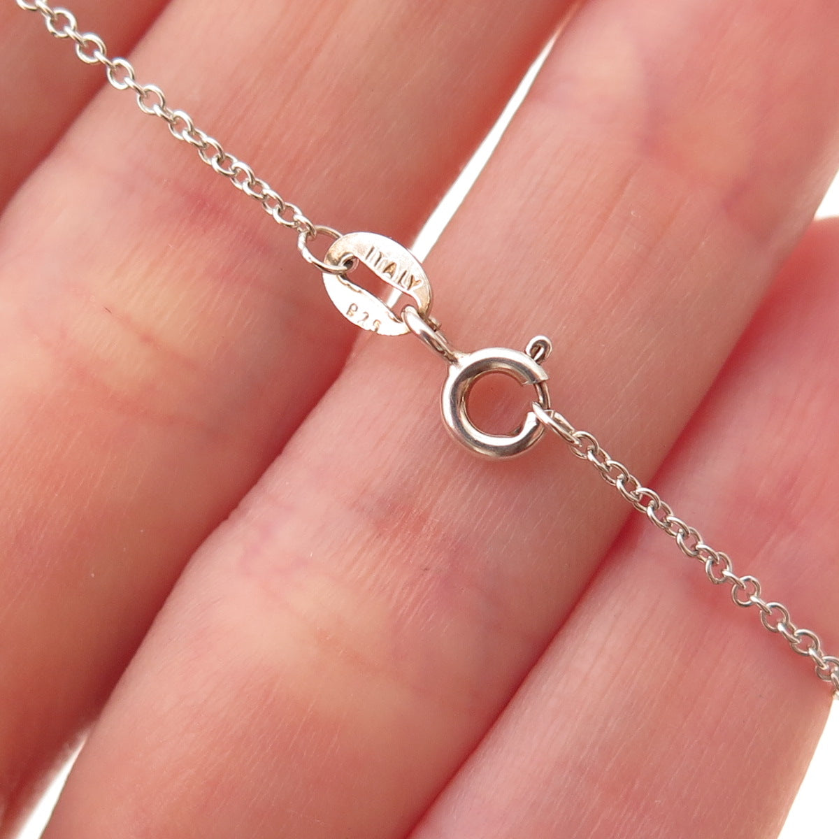 925 Sterling Silver Purple Enamel Cross Cable Chain Necklace 18"