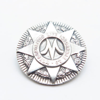 925 Sterling Silver Vintage Metropolitan Life Insurance Co. Pin Brooch