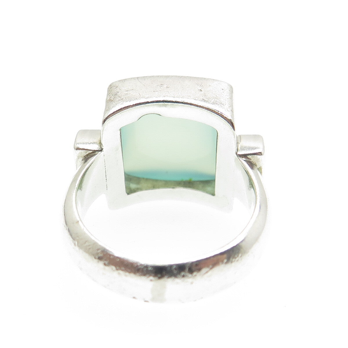 JGD JANICE GIRARDI 925 Sterling Silver Vintage Real Chalcedony Ring Size 6.25