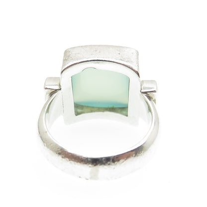 JGD JANICE GIRARDI 925 Sterling Silver Vintage Real Chalcedony Ring Size 6.25