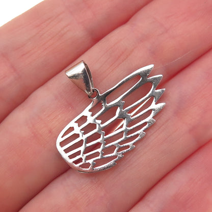 925 Sterling Silver Vintage Angel Wing Charm Pendant