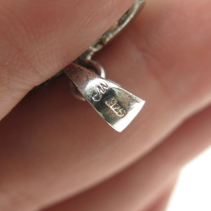 925 Sterling Silver Vintage Pebble Pendant