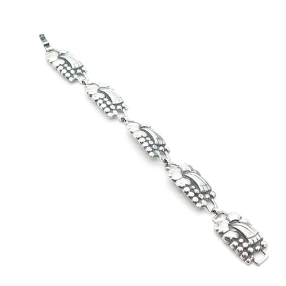 925 Sterling Silver Vintage Fancy Link Bracelet 7"