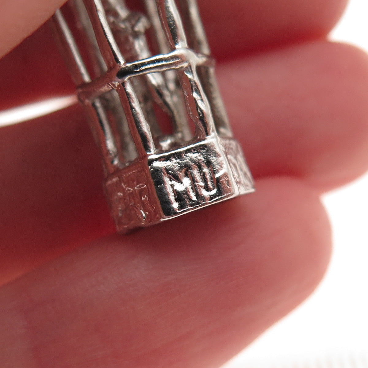 925 Sterling Silver Vintage Bermuda Traffic Controller 3D Charm Pendant
