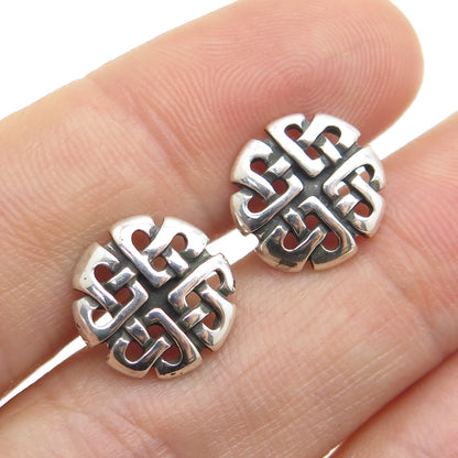 SHUBE 925 Sterling Silver Vintage Celtic / Viking Knot Stud Earrings