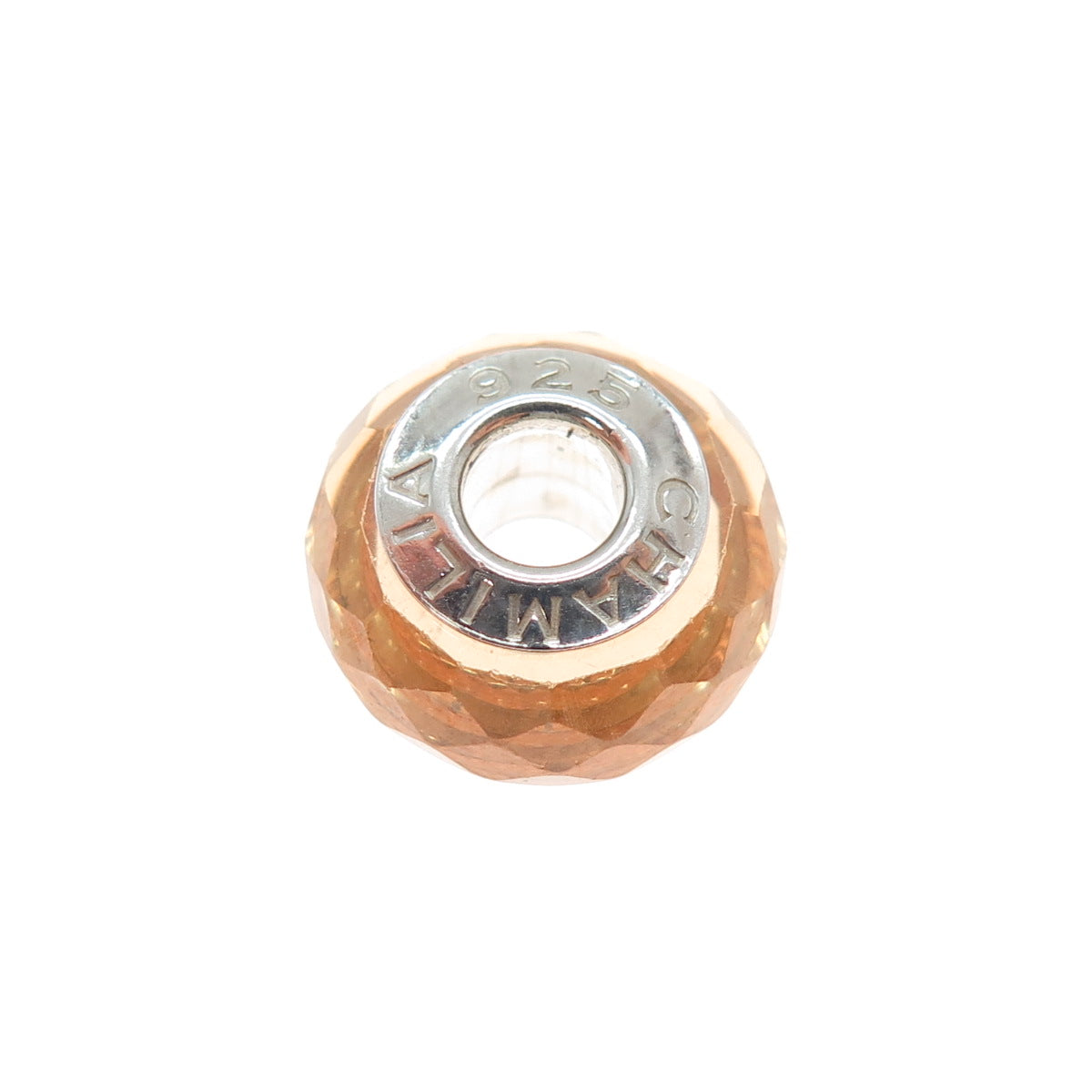 CHAMILIA 925 Sterling Silver Glass Slide Bead Charm
