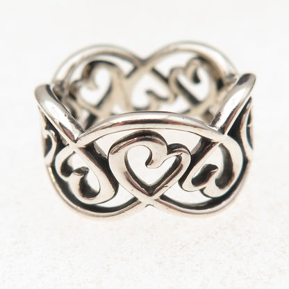 Tiffany & Co. Paloma Picasso Sterling Silver Vintage Loving Heart Ring Size 7.25