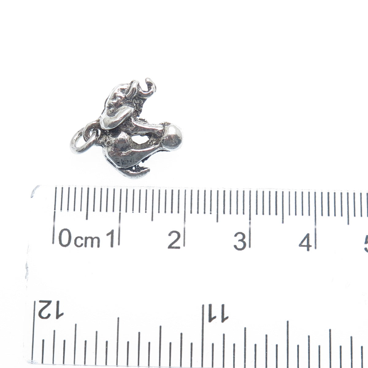 925 Sterling Silver Antique Art Deco Circus Elephant Minimalist 3D Charm Pendant