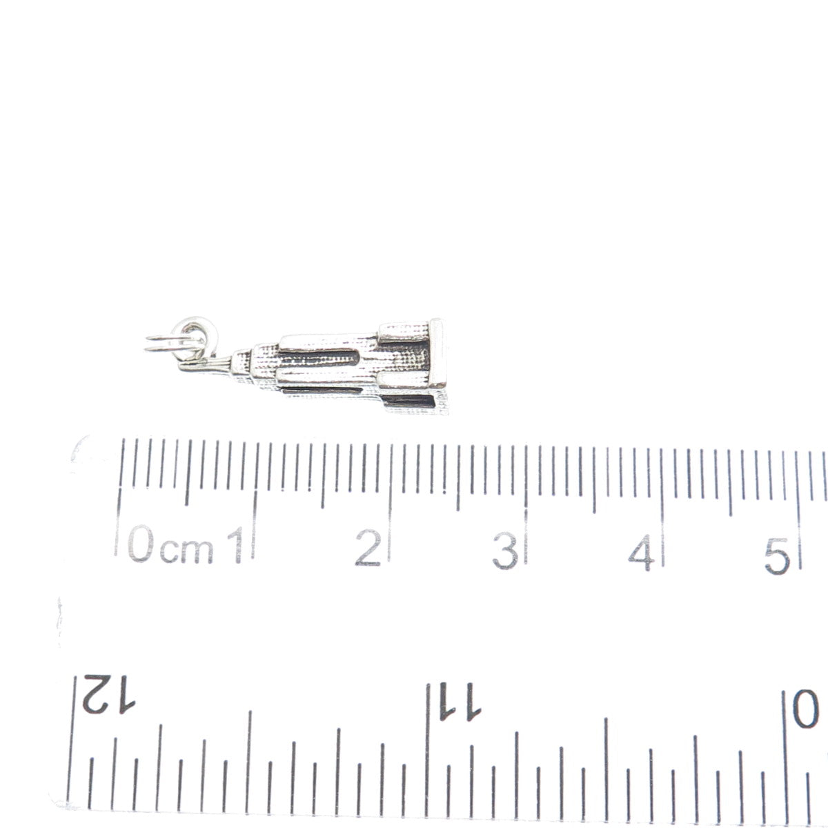 925 Sterling Silver Vintage Empire State Building Minimalist 3D Charm Pendant