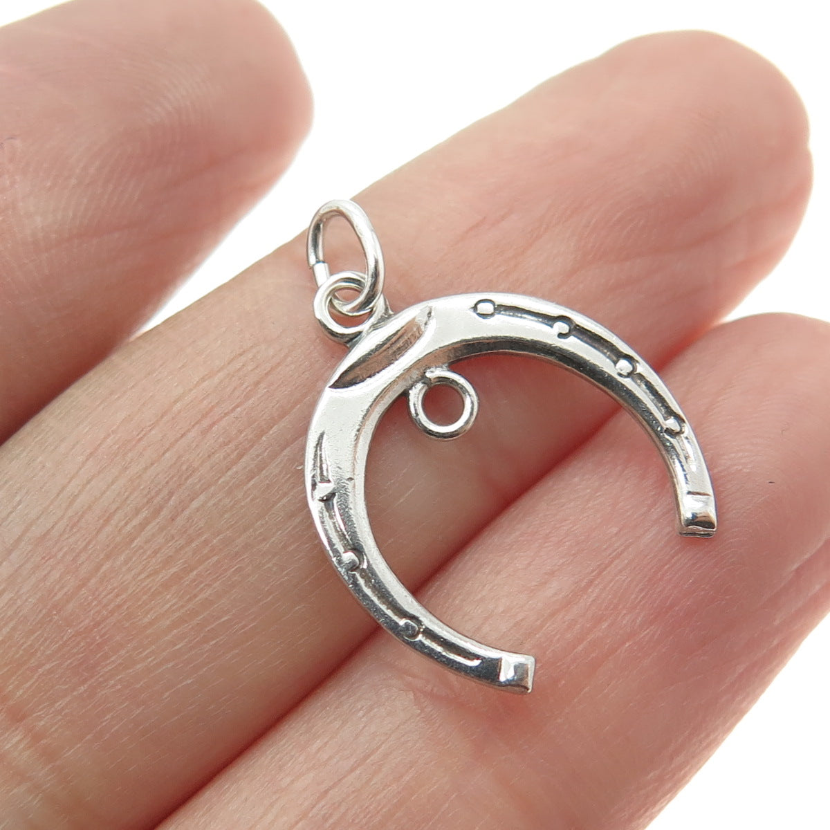 925 Sterling Silver Antique Art Deco Horseshoe For Good Luck Charm Pendant