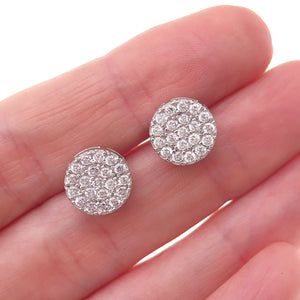 925 Sterling Silver Round-Cut C Z Stud Earrings