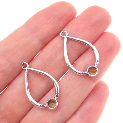 Pandora 925 Sterling Silver Real Peridot Compose Teardrop Jacket Earrings