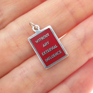 925 Sterling Red Enamel Without Any External Influence Minimalist Charm Pendant