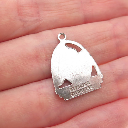 Fort Inc. Sterling Silver Vintage Enamel 1776-1976 Bicentennial Charm Pendant