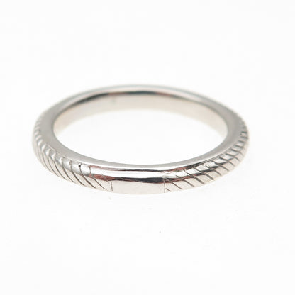 JUDITH RIPKA 925 Sterling Silver Vintage Ribbed Band Ring Size 9