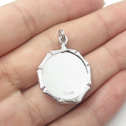 925 Sterling Silver Antique Art Deco Holy Communion Religious Medal Pendant