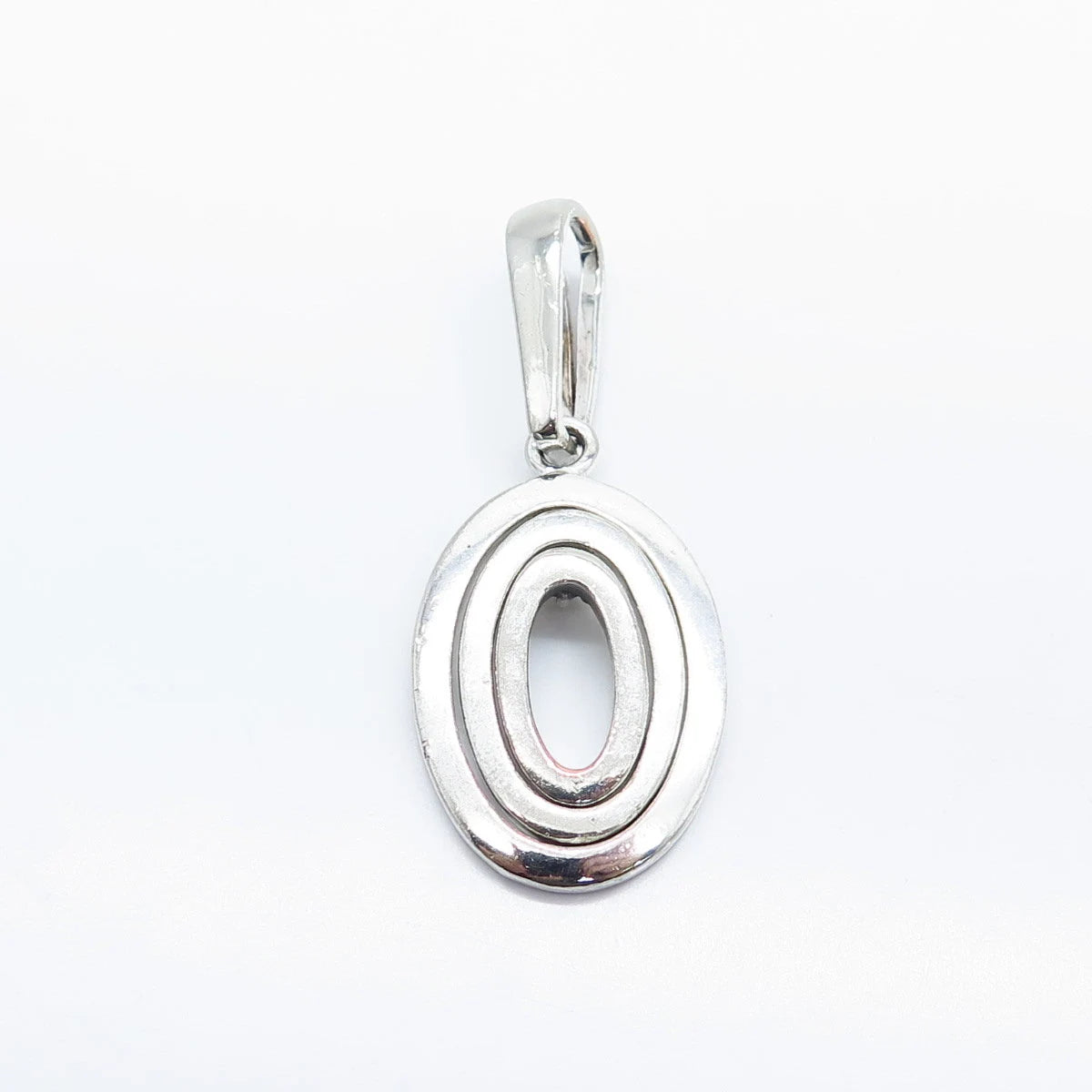 925 Sterling Silver Vintage Triple Oval Pendant