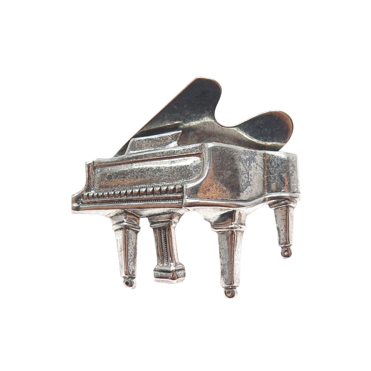BEAU 925 Sterling Silver Vintage Grand Piano Oxidized Pin Brooch