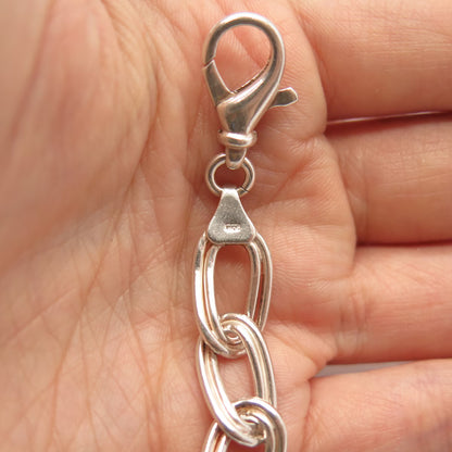 925 Sterling Silver Vintage Double Oval Link Bracelet 6.75"