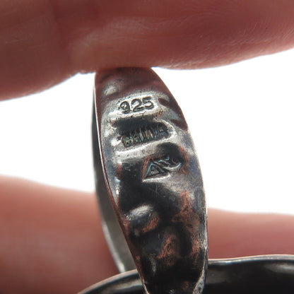 AIL ALUMA 925 Sterling Silver Vintage Modernist Moon Oxidized Pendant