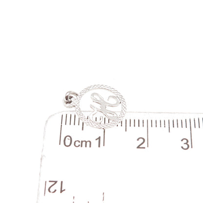 925 Sterling Silver Italy Diamond-Cut Letter H Initial Mini Charm Pendant