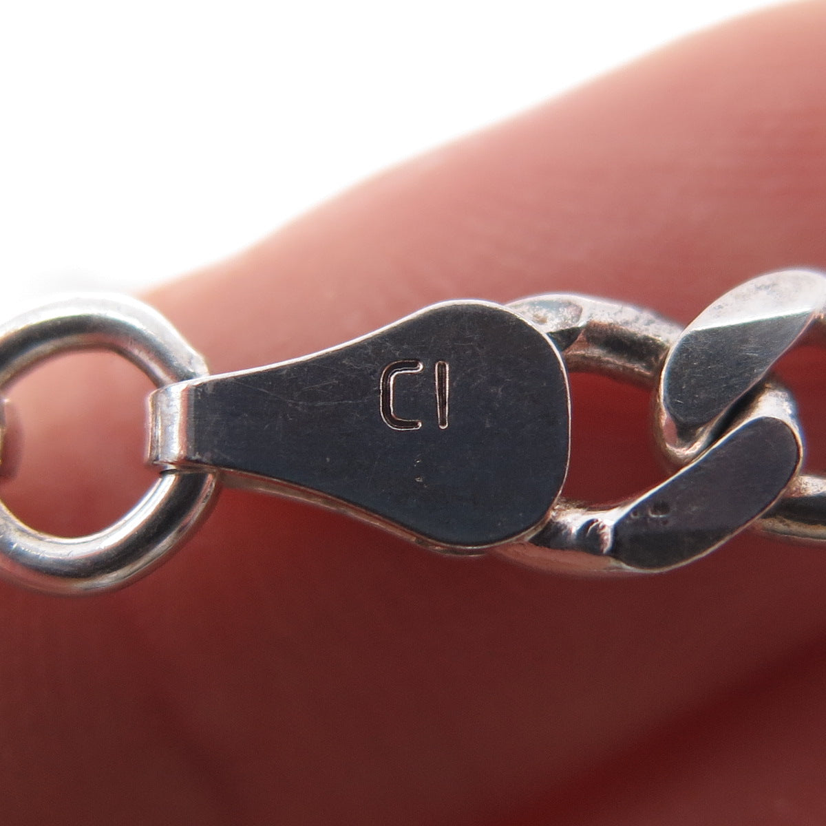 925 Sterling Silver Vintage Italy Curb Chain Necklace 20"